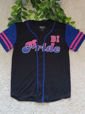 Unisex 'Bi Pride' Baseball Pride Shirt (Size M)